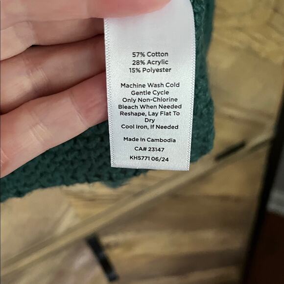 Talbots Dark Green Cable Knit Full Zip Cardigan Sz S - Picture 5 of 8